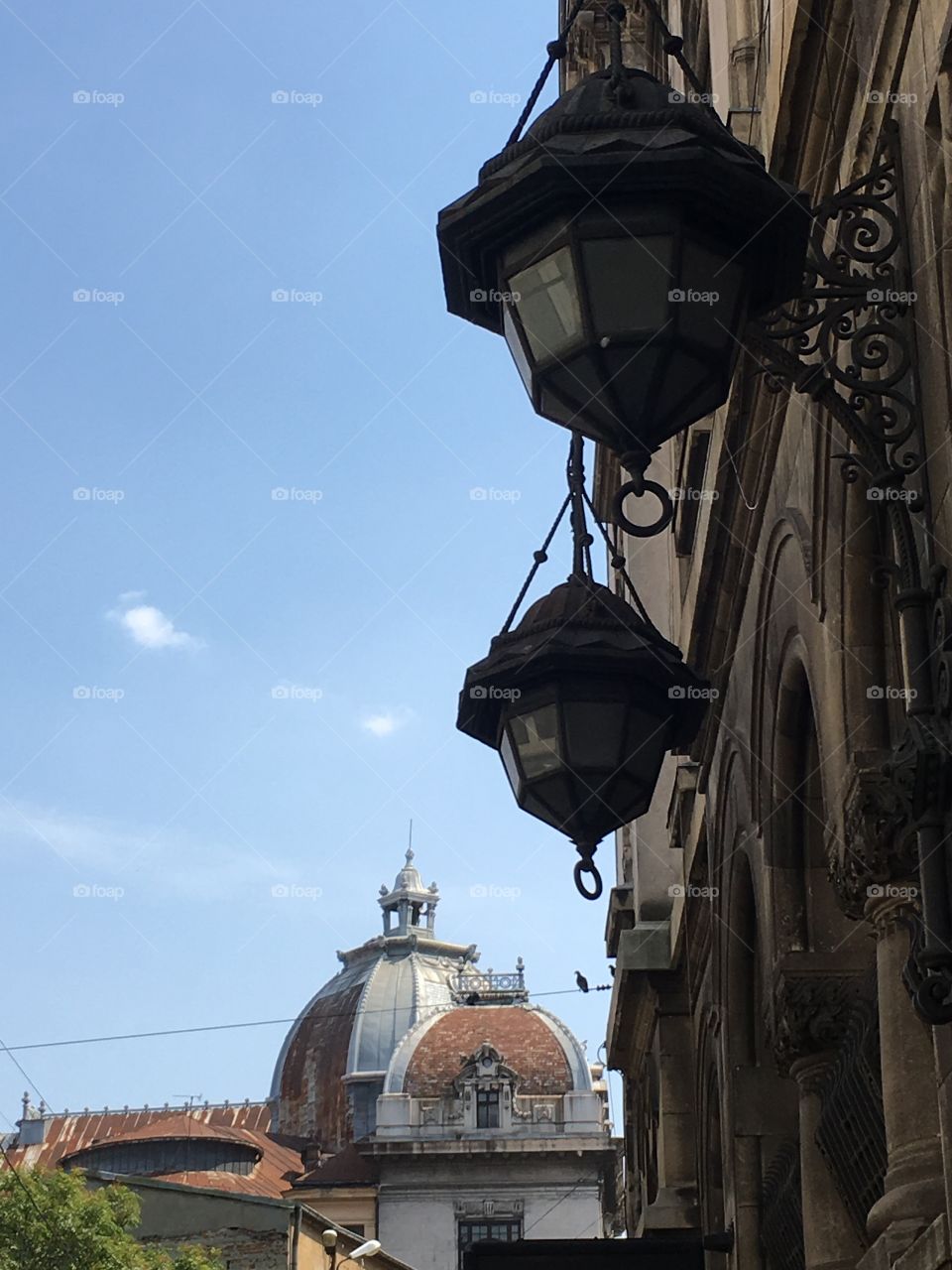 Street lamps, Academiei street, Bucharest, Romania