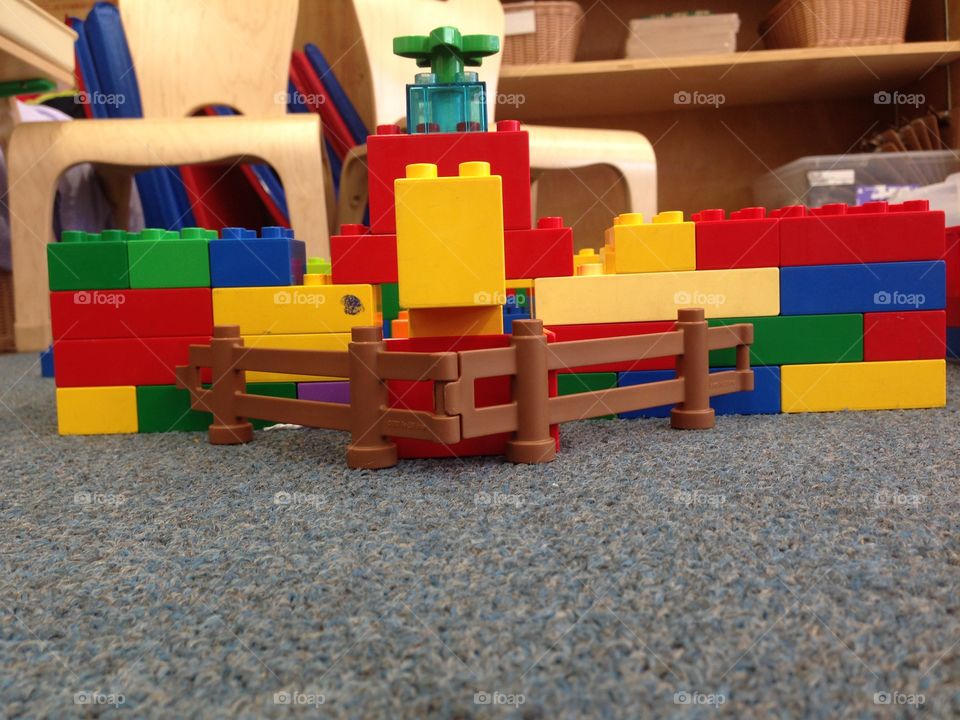 Duplo structure . Kindergarten construction with Duplos