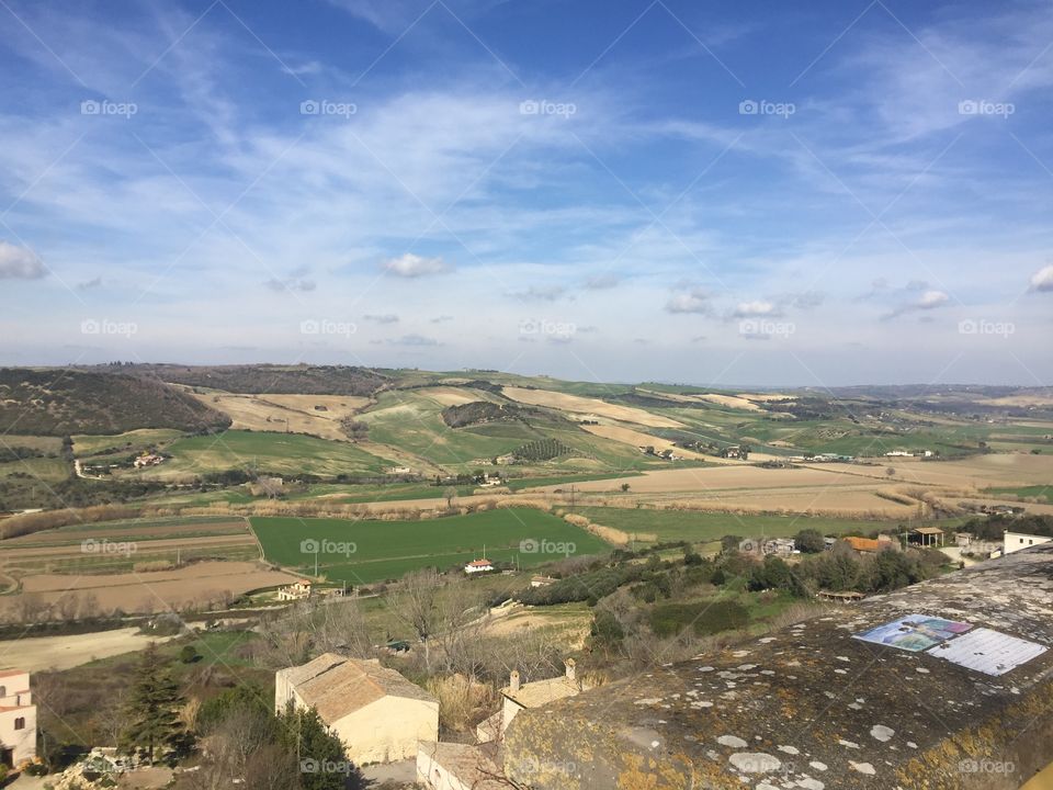 View from Etruscan Wall in Tarquinia, Italy