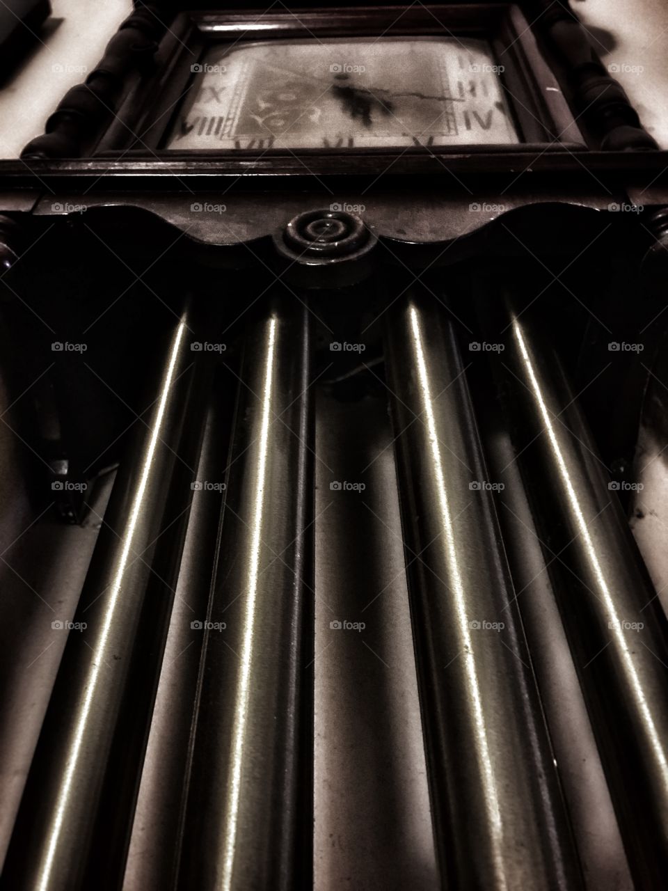 Old antique clock with chimes  