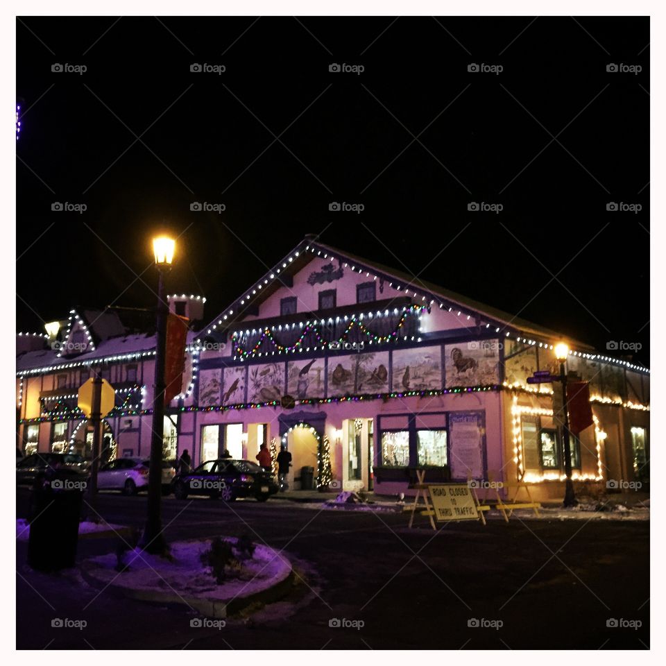 Christmas lights village