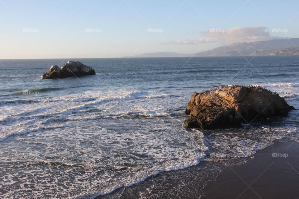 Seascape with rocks