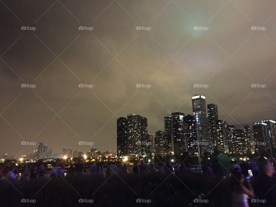 Chicago skyline from navy pier