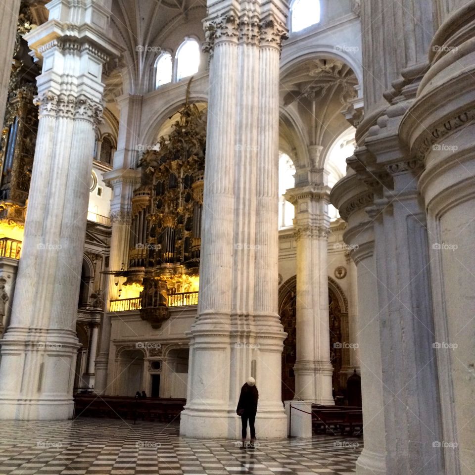 Granada Cathedral. Admiring the majestic beauty of the Granada Cathedral in Granada, Spain