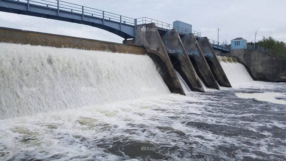 Dam at the Holloway Reservoir in Flint Michigan