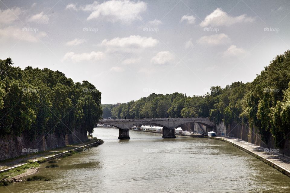 Tiber river in Rome, Italy. Tiber river running through Rome in Italy. 