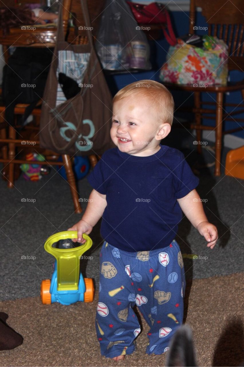 Boy playing with toy