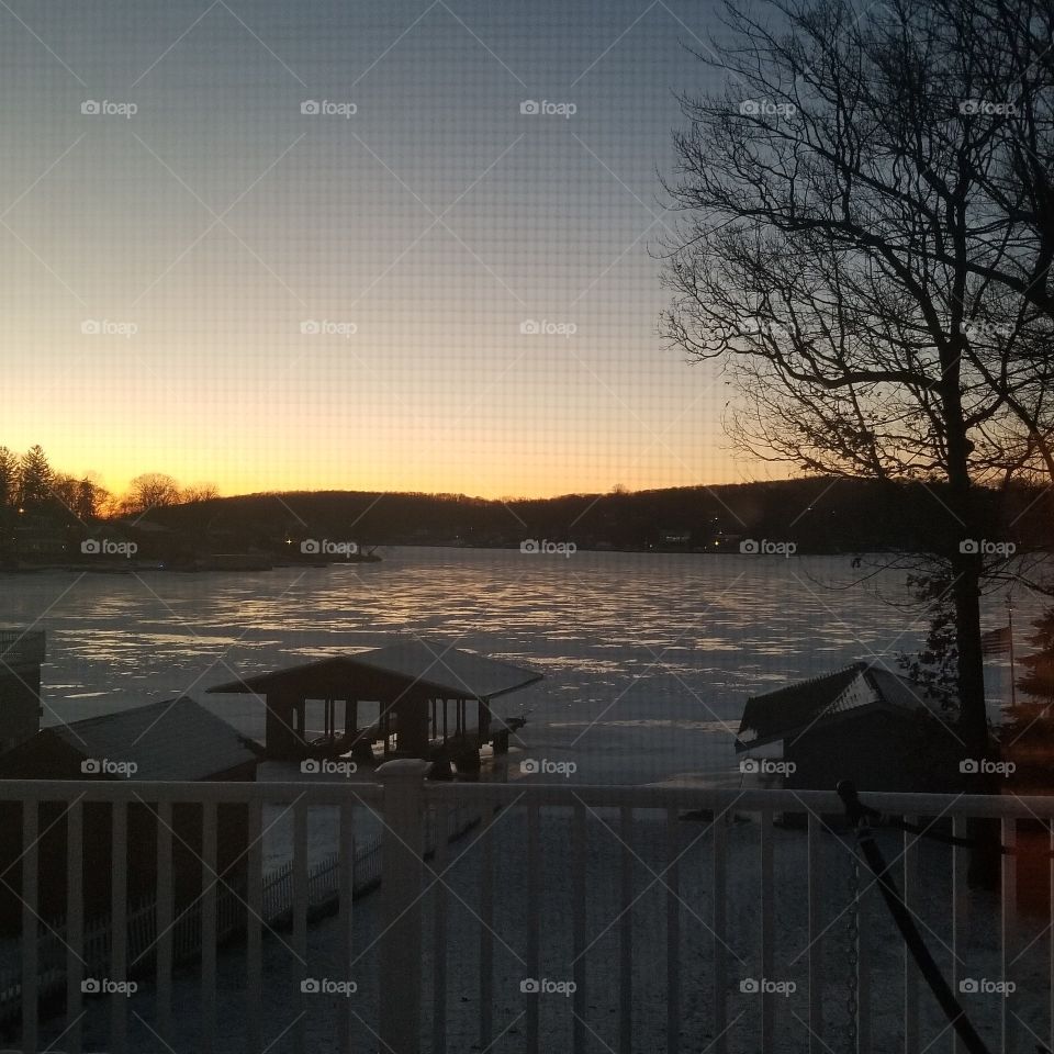 Winter Sunset on the lake