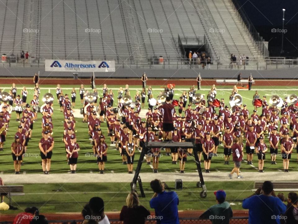 Halftime show . Band performing at half time 