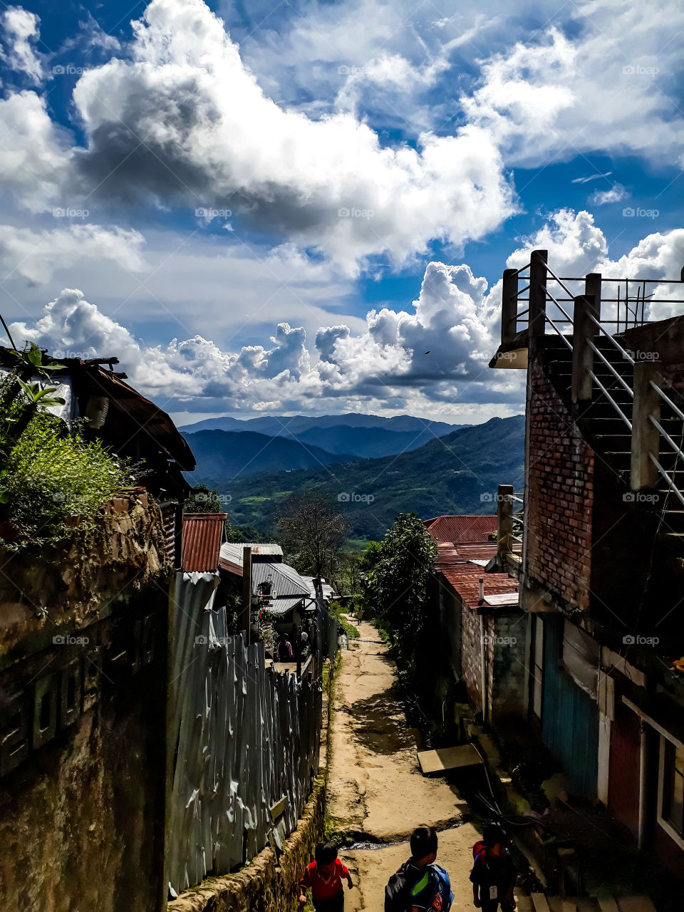 Just a glimpse of mother nature's beautiful creation through a narrow alley, in Ukhrul, Manipur, India
