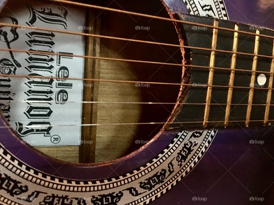 Closeup, guitar strings