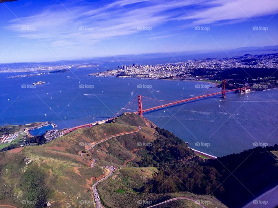 Golden gate from above 