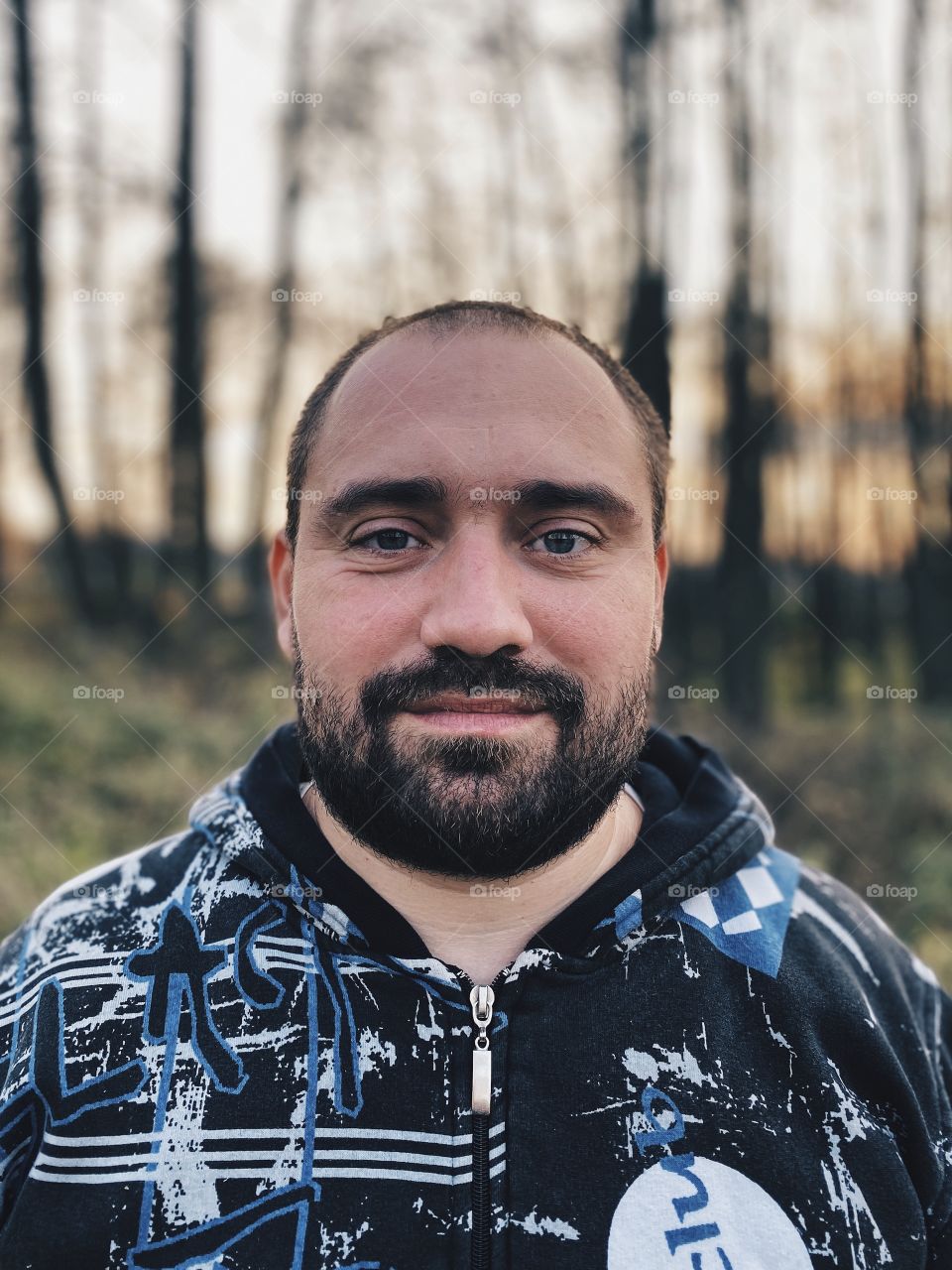 Beard man outdoors portrait