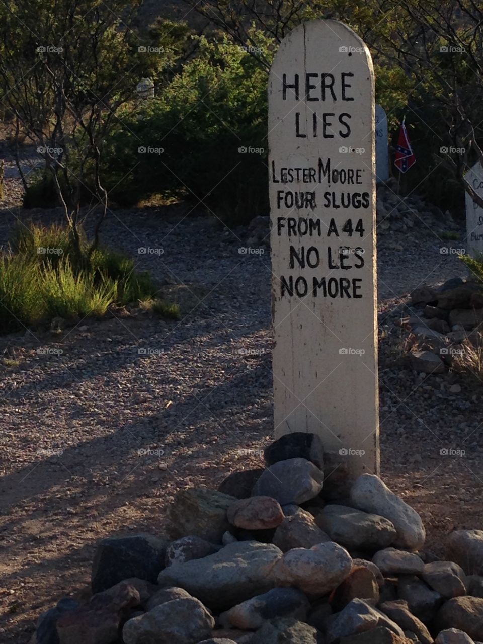 Stone story. On boot hill in Arizona 
