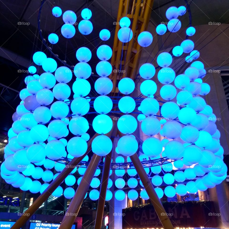 O2 arena lights. Taken whilst in the queue to see Alt-J in London