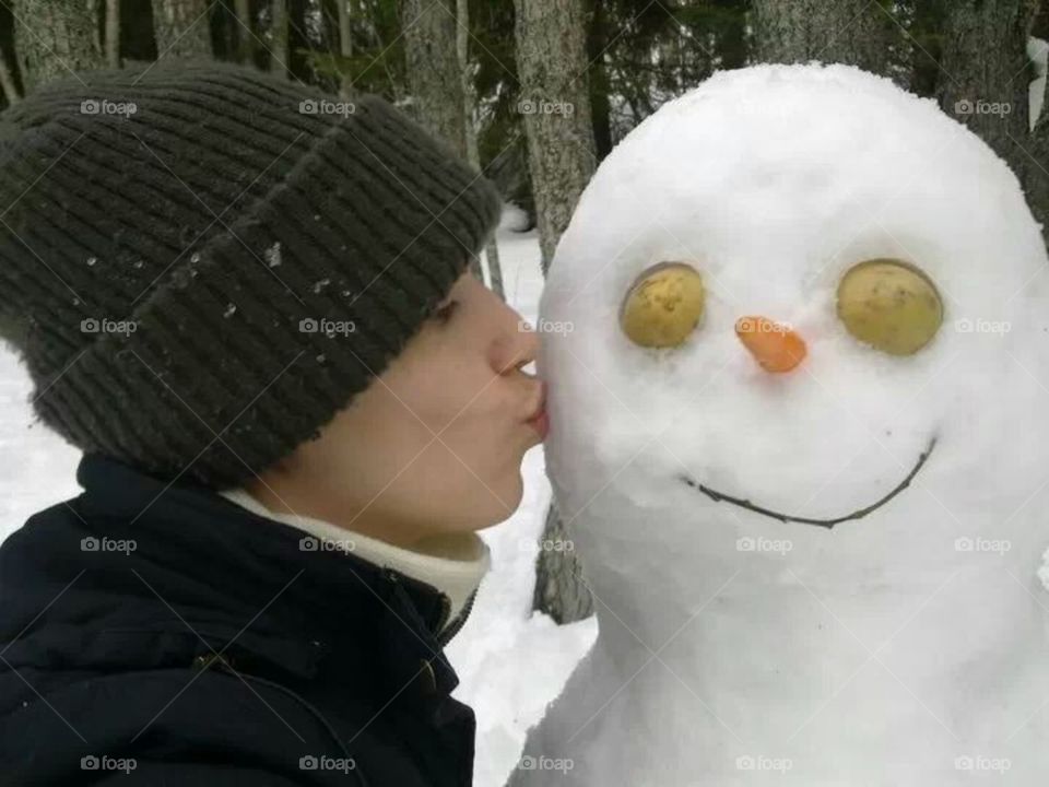 The snowman kiss!! ☆☆☆