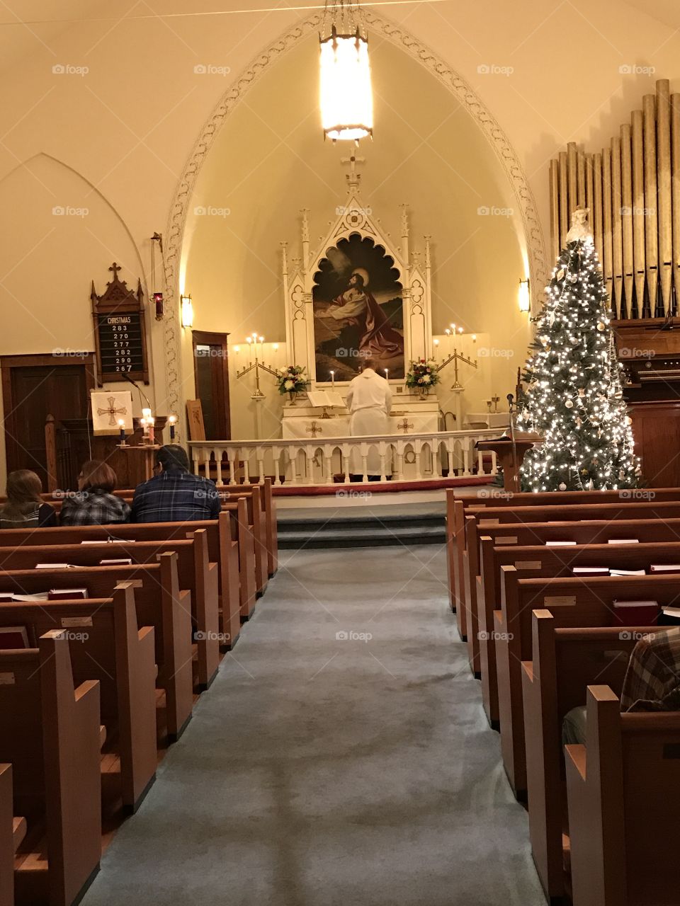 Country Christmas Eve church service 