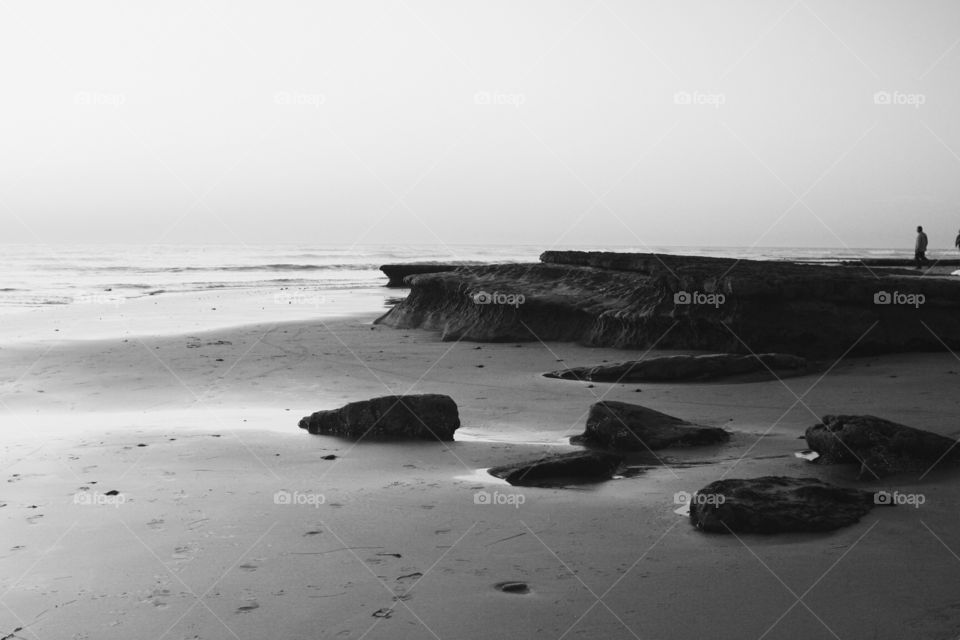 Black and white beach