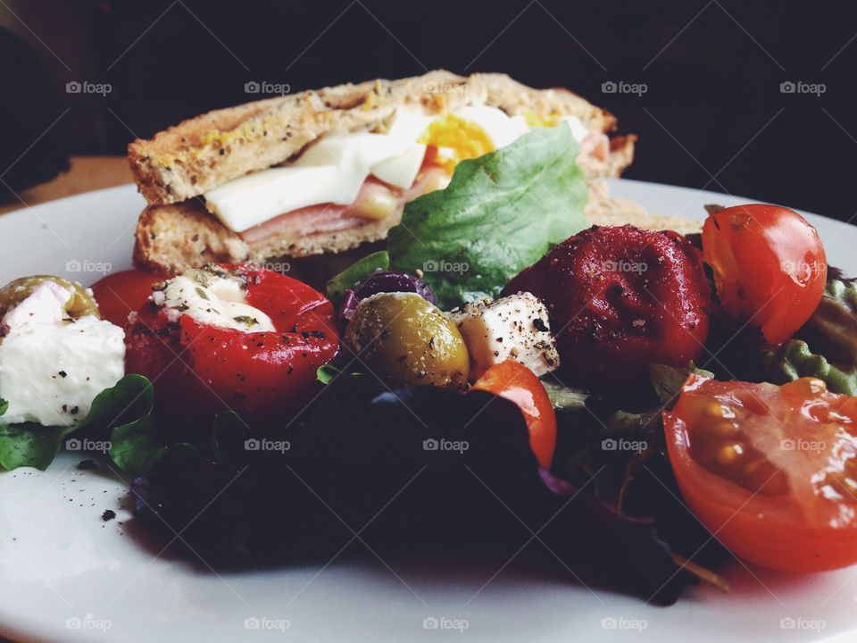 Close-up of healthy lunch