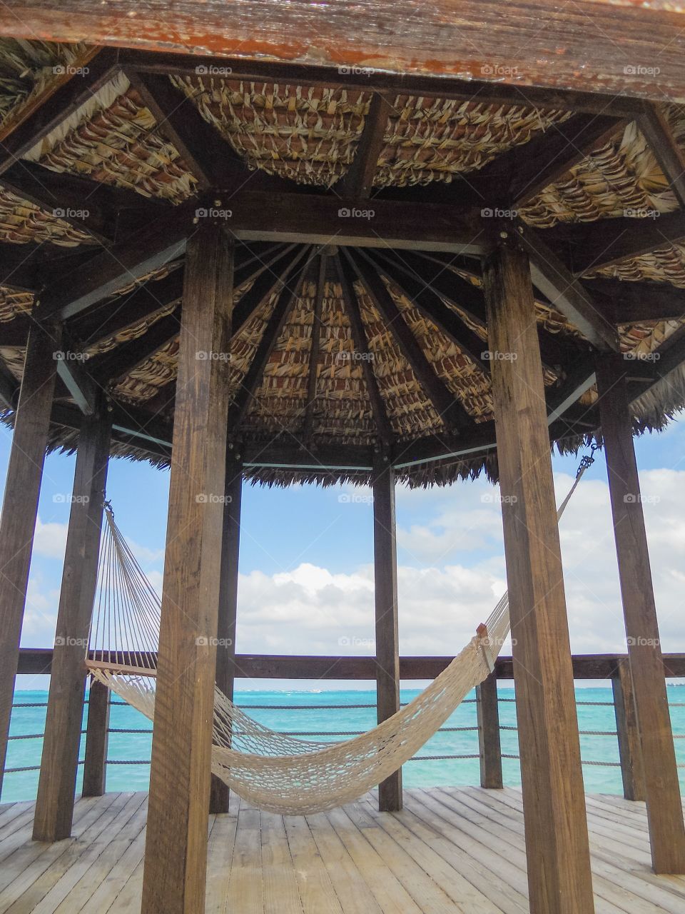 Empty hammock at beach