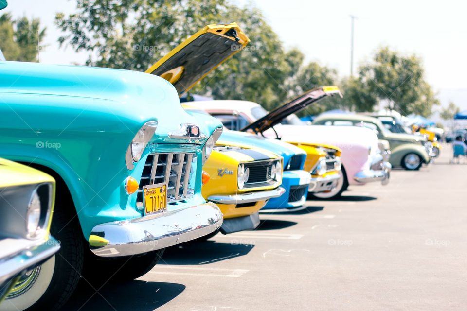 Classic colorful cars
