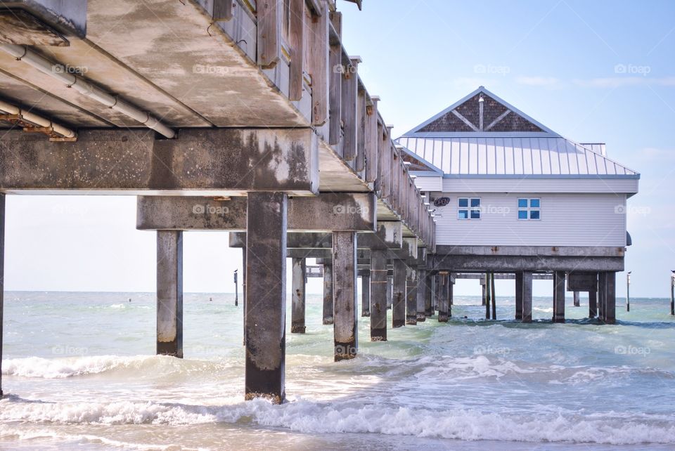 Gift shop on pier at beach