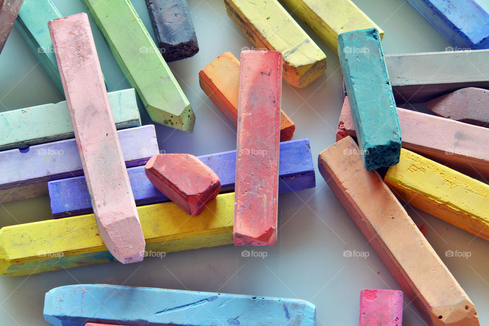 Colorful artist chalks