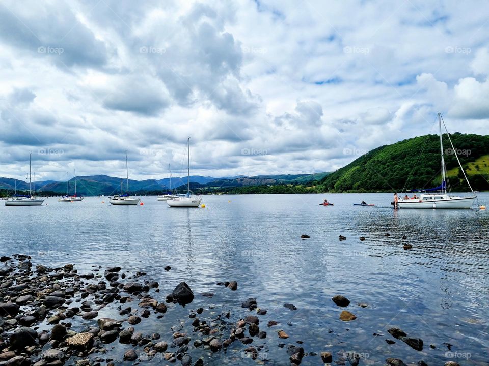 Lake District, lake with sailing boats