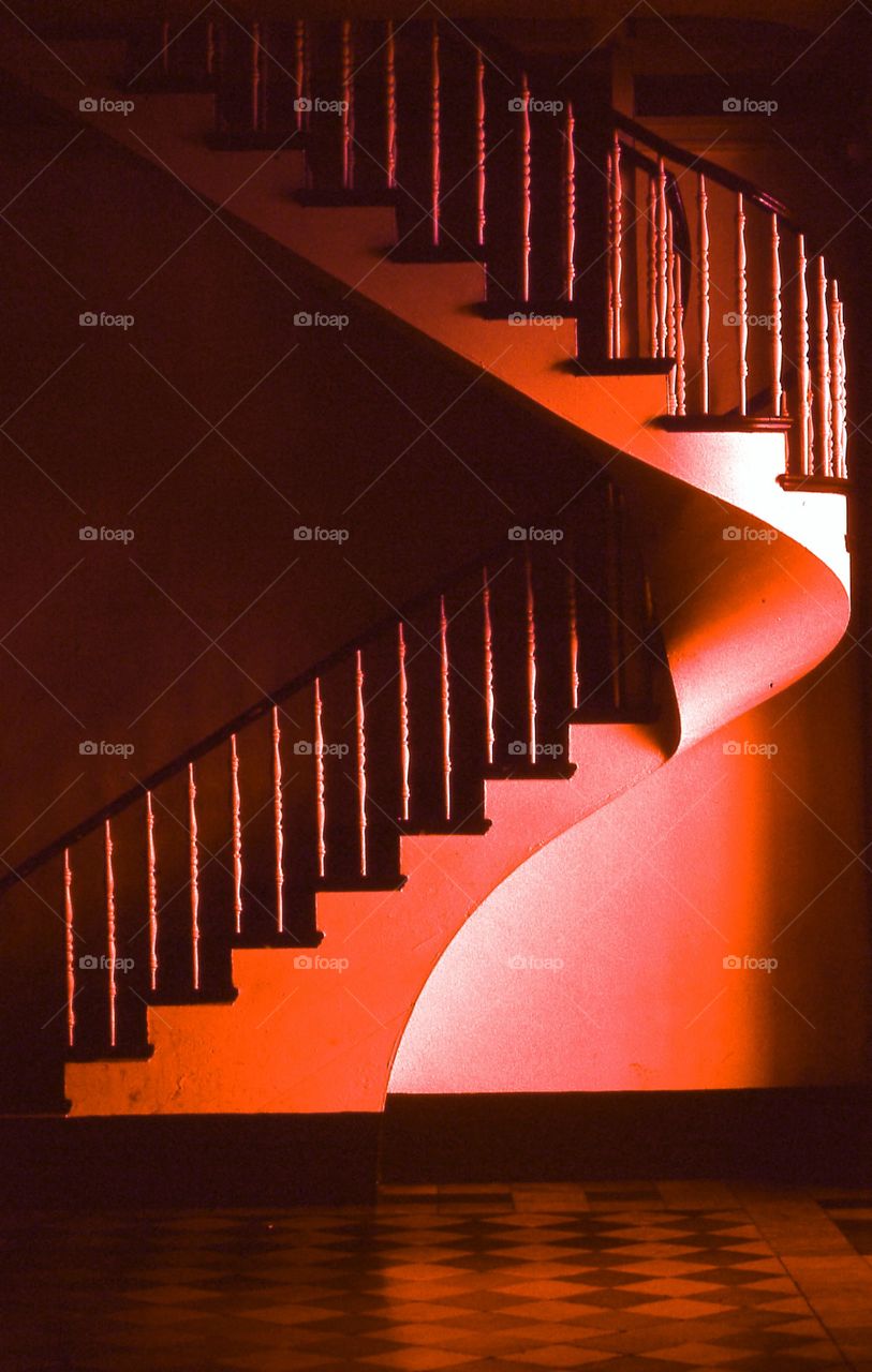 stairway red dramatic passionate