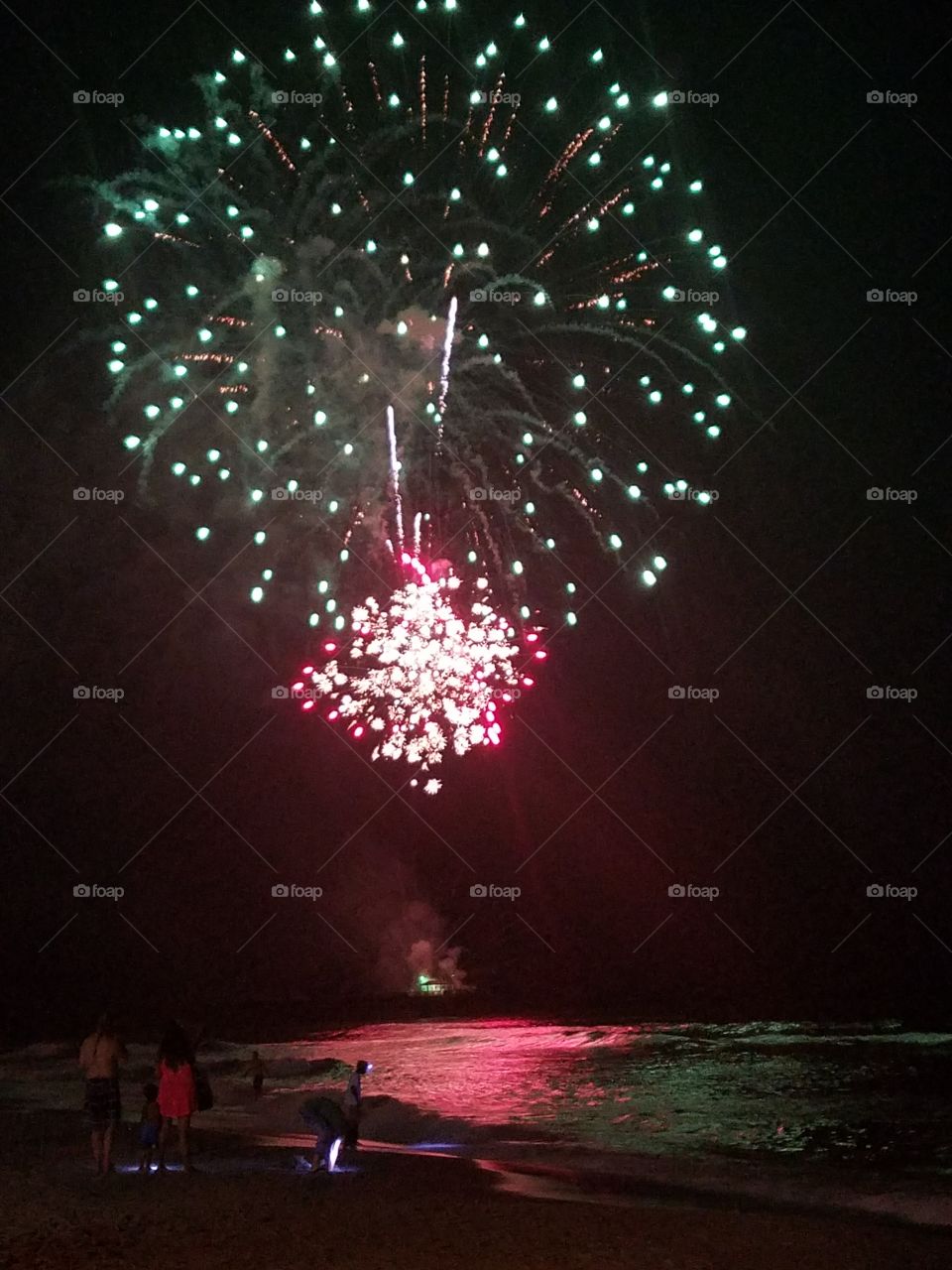 fireworks on the beach