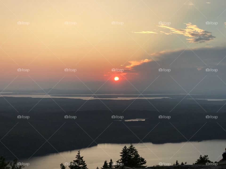 Sunset view from Cadillac Mountain, Maine