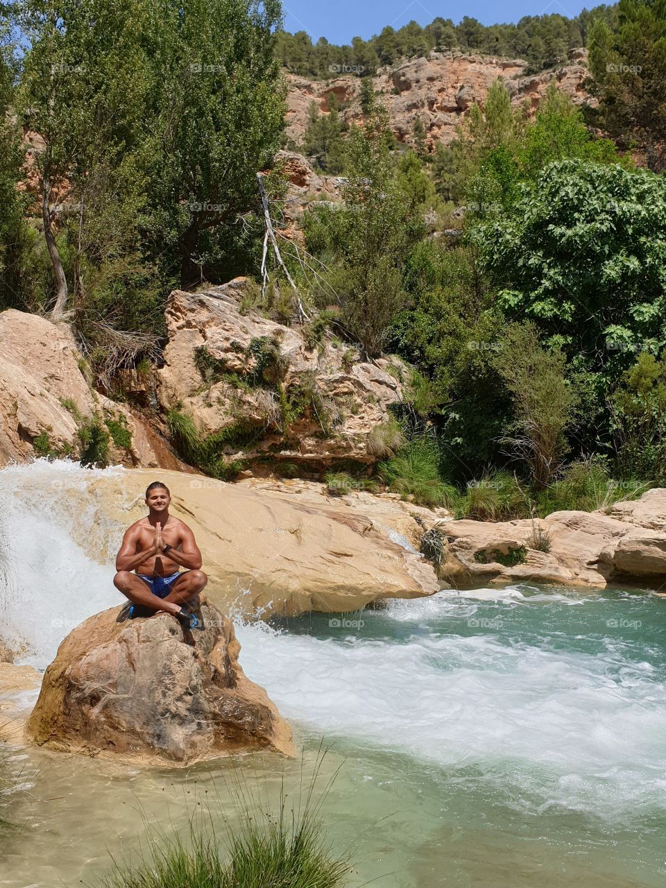 Waterfalls#naturepool#hiddenplace#rocks#trees#yoga