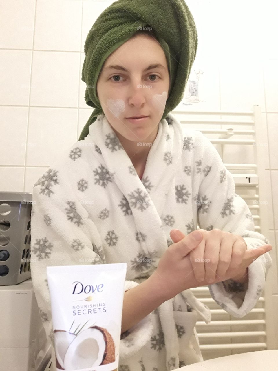 Skincare treatment with Dove