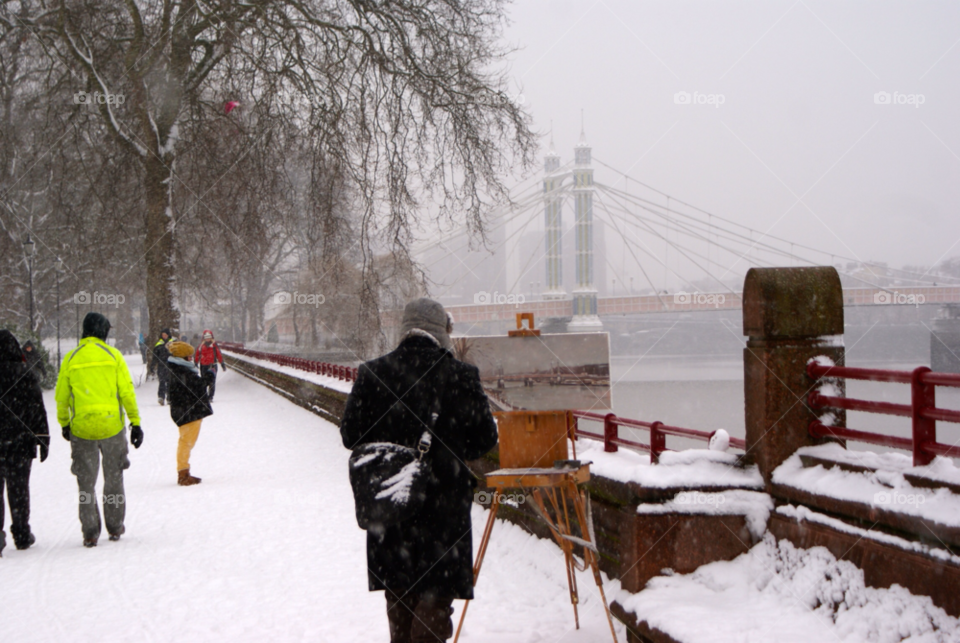 battersea park london snow tree cold by angeljack