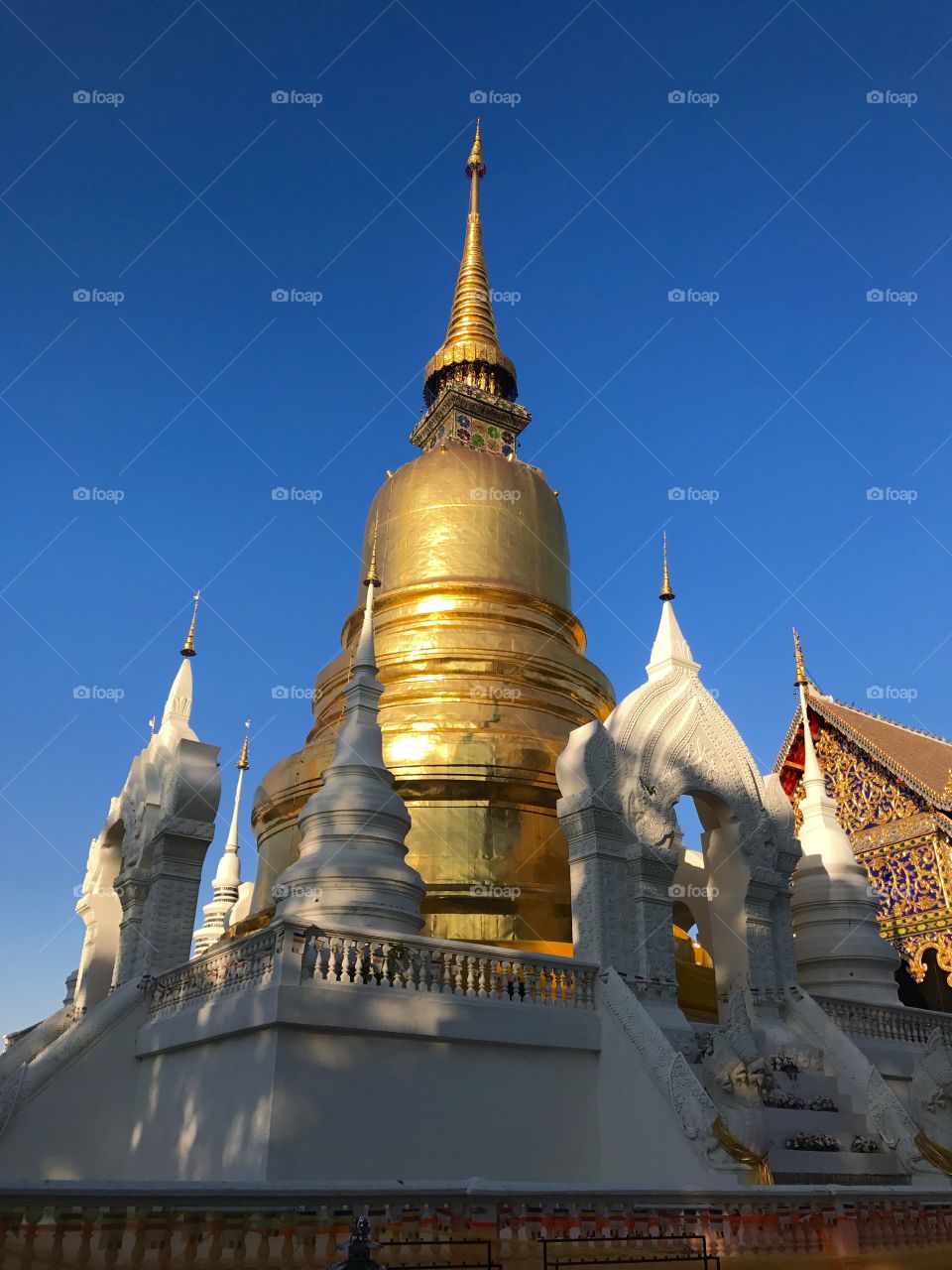 Golden pagoda at Wat Suan Dok, a Buddhist temple in Chiang Mai, Thailand