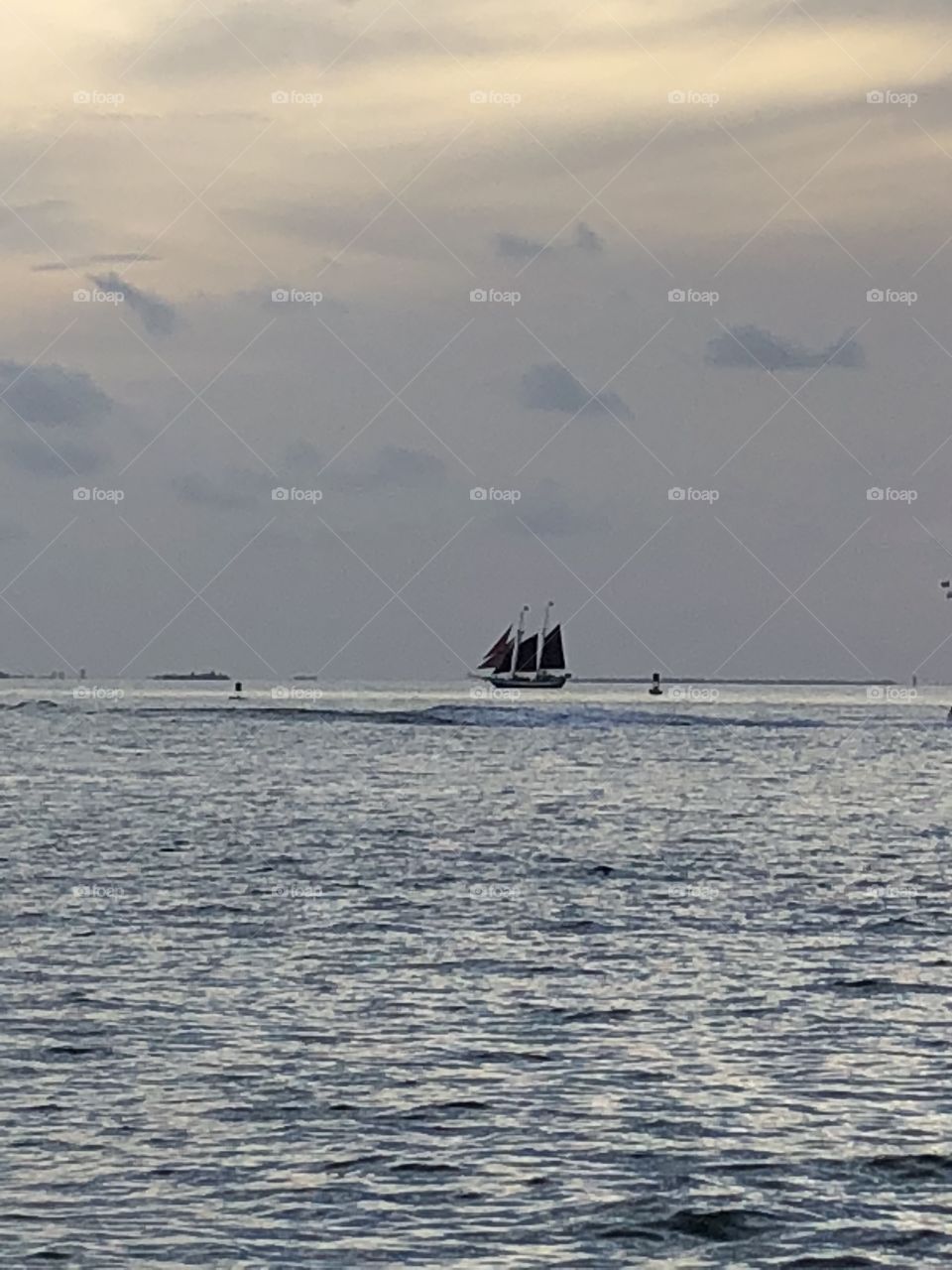 A picture of the horizon from Mallory Square at sunset in Key West, Florida 