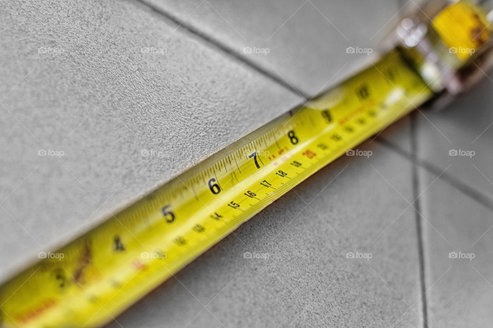 High angle view of ruler tape