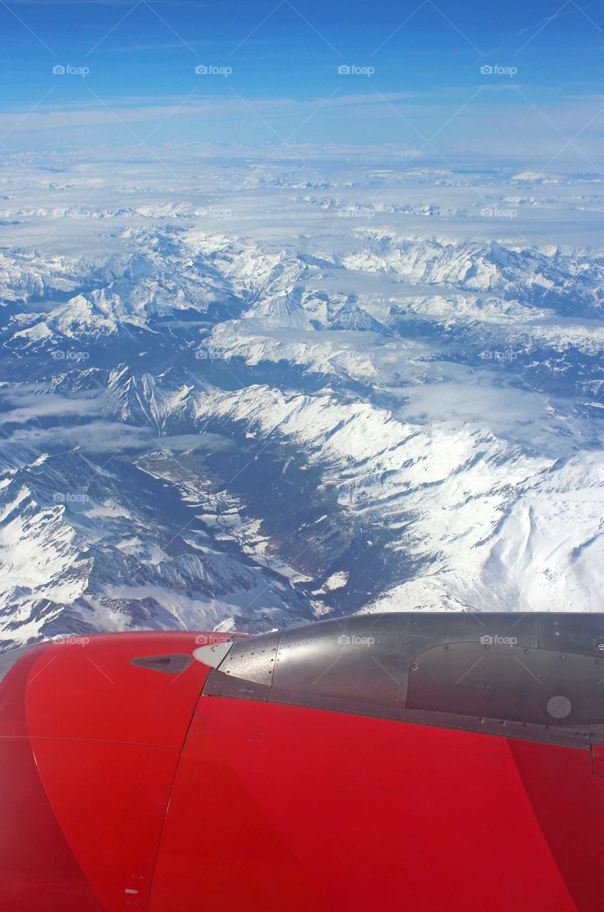 the alps seen from a plane