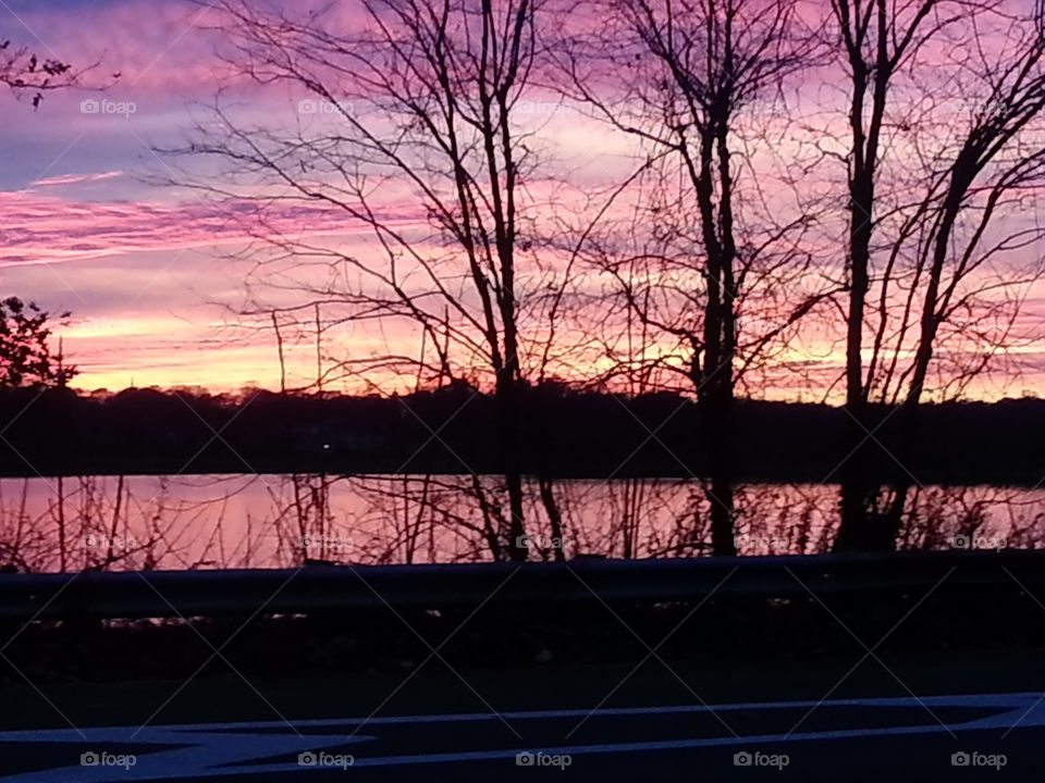 November sunset, Lake Ronkonkoma, NY