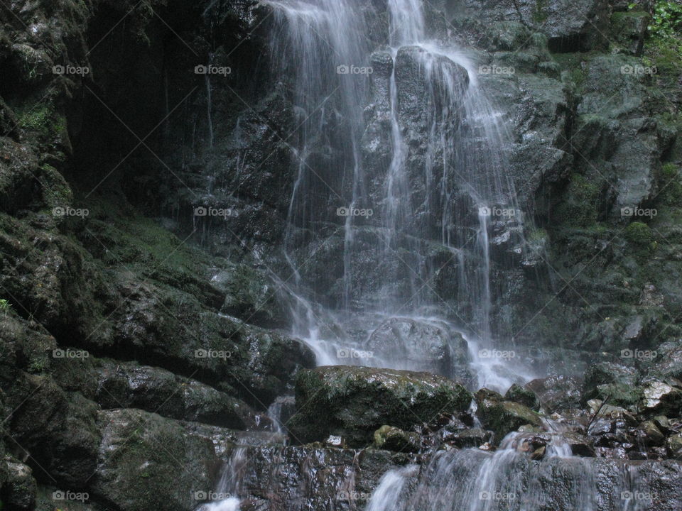 Water. Waterfall detail, Green spring (Zeleni vir), Croatia.