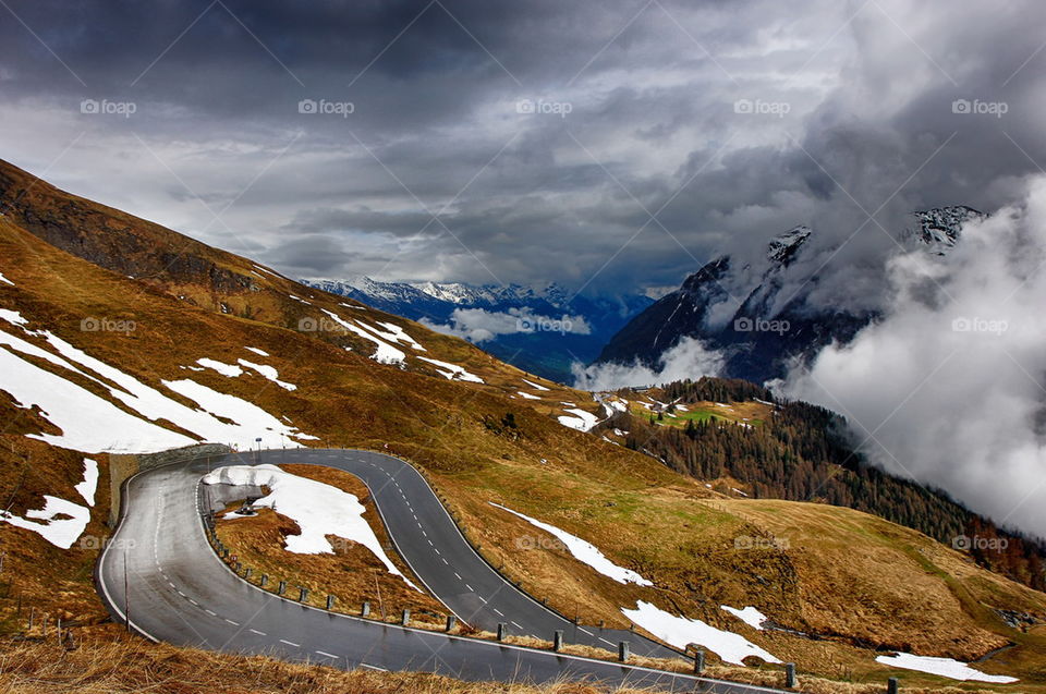 Road passing through mountain