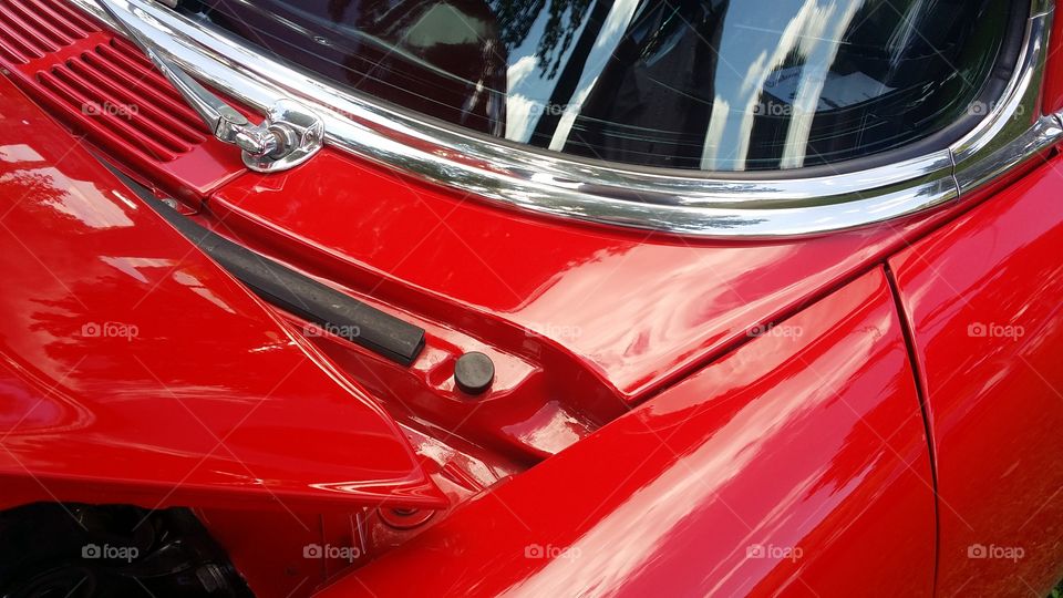 1955 Chevrolet Bel Air coupe bright red windshield cowl