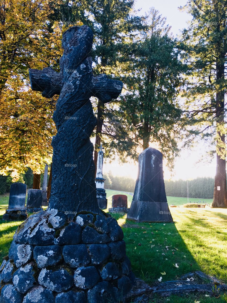 Twisted cross 2, Mt Calvary Catholic Cemetery, Portland, OR