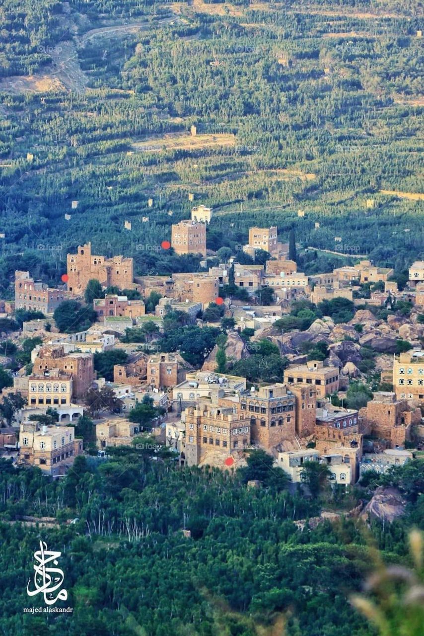 Glory be to God, the magnificent and picturesque view and the natural green trees are a view that is nothing more wonderful than it