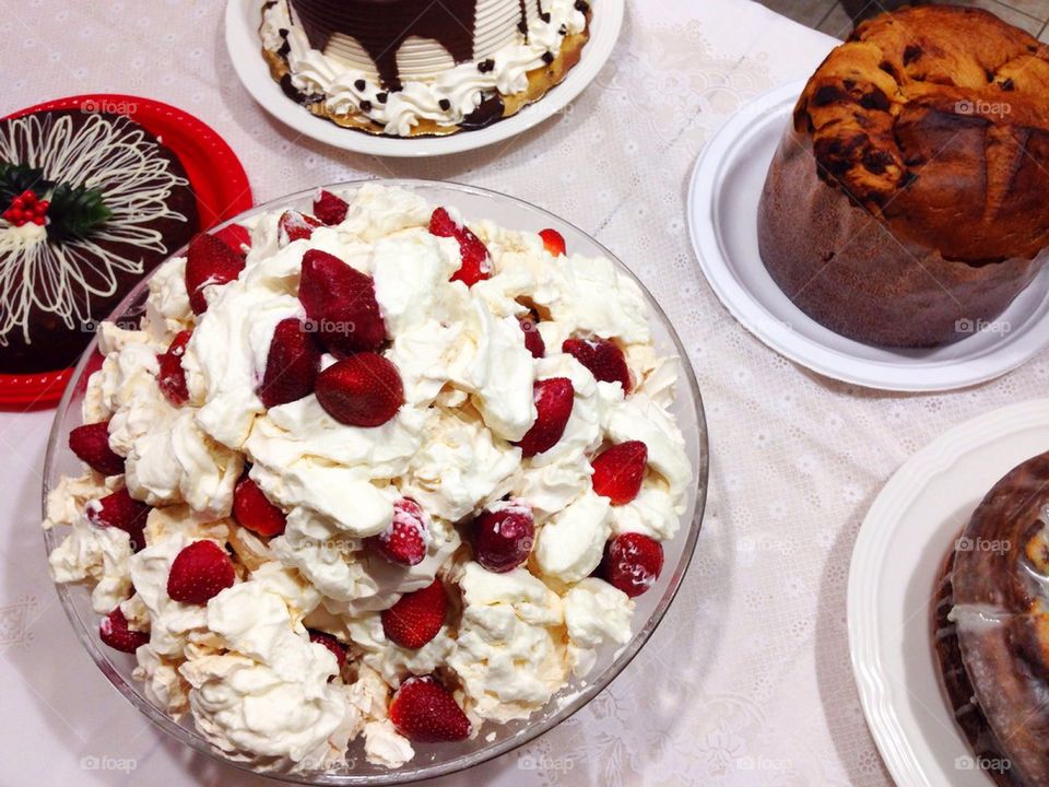 Cake and dessert on table