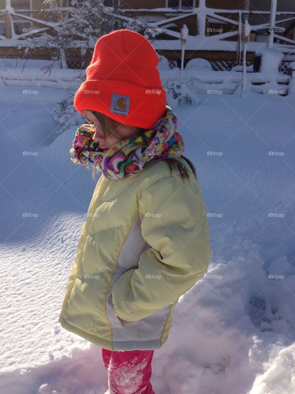 Nina standing in snow