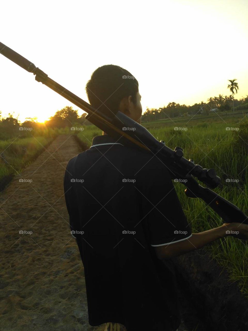 Let's go for hunting some bird's on the wet rice field.