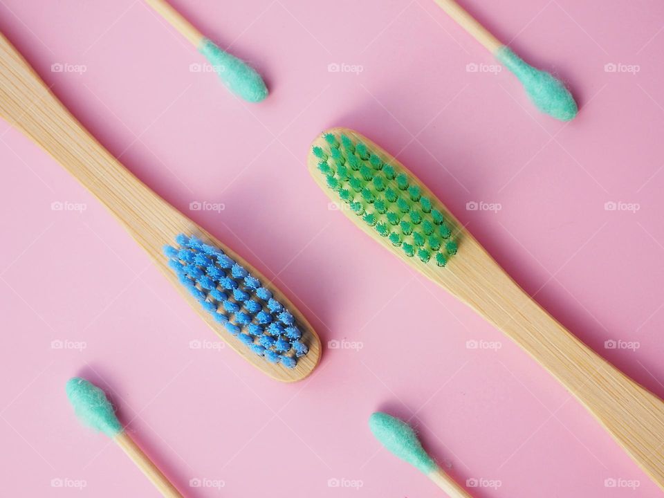 Bamboo toothbrushes and cotton buds