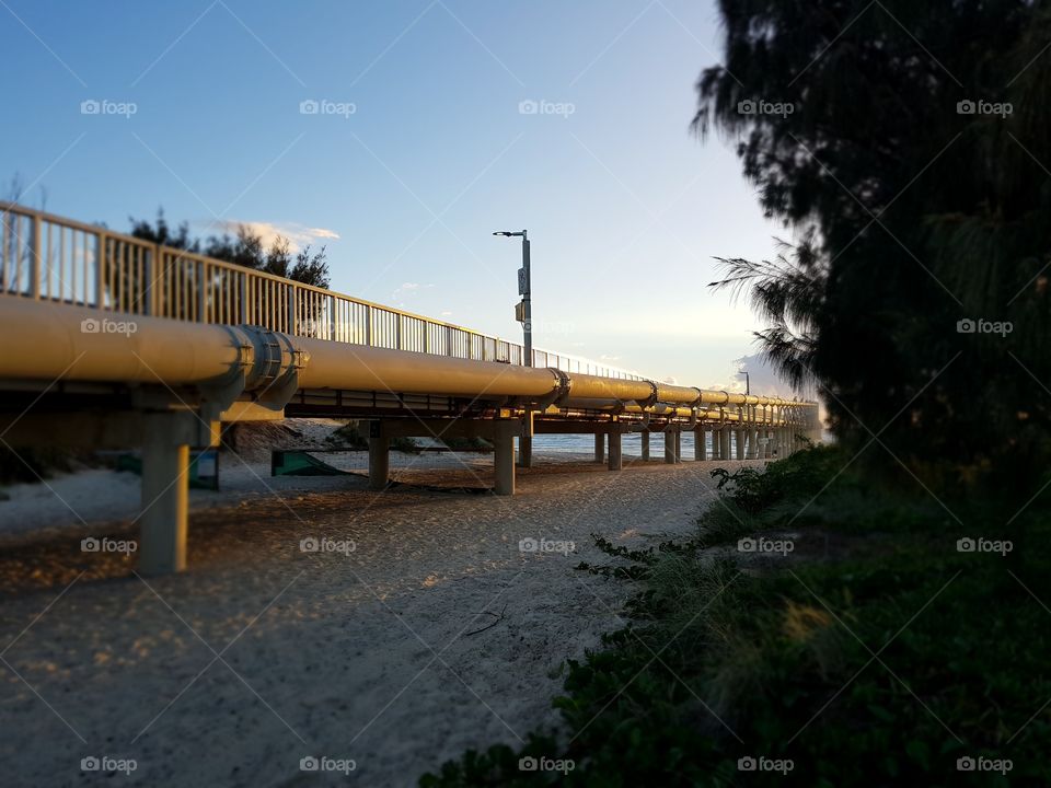 Sand Pumping Jetty as the morning sun hits