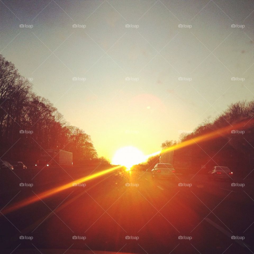 Driving into the sun